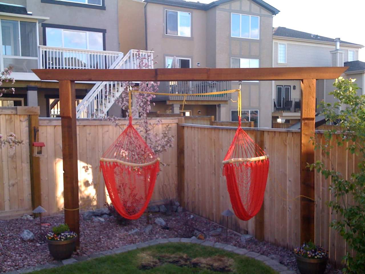 CityScape Landscaping Calgary - backyard hammock and swing construction Landscaping calgary